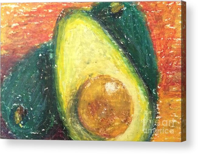 Avocado Acrylic Print featuring the painting Avocados by Laurie Morgan