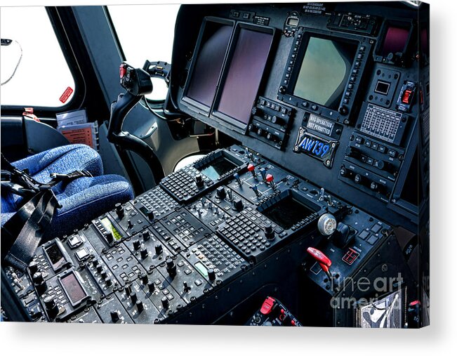 Agusta Acrylic Print featuring the photograph AW139 Cockpit by Olivier Le Queinec