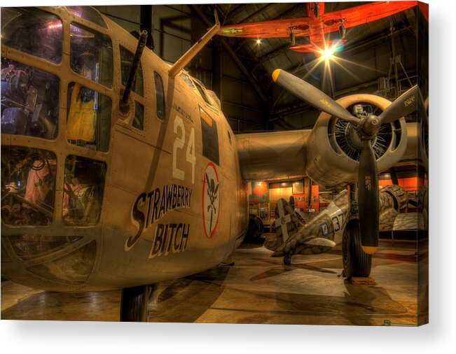 Us Air Force Acrylic Print featuring the photograph B-24 Strawberry Bitch by David Dufresne