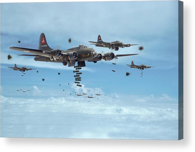 Aircraft Acrylic Print featuring the photograph B17 - Mighty 8th Arrives by Pat Speirs