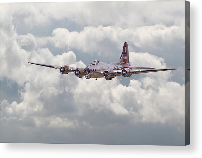 Aircraft Acrylic Print featuring the digital art B17- Yankee Lady by Pat Speirs