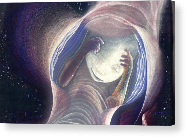 Baby Acrylic Print featuring the drawing Baby in the Journey by Robin Aisha Landsong