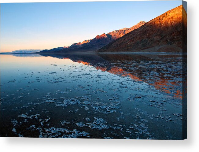 America Acrylic Print featuring the photograph Badwater Glow by Darren Bradley
