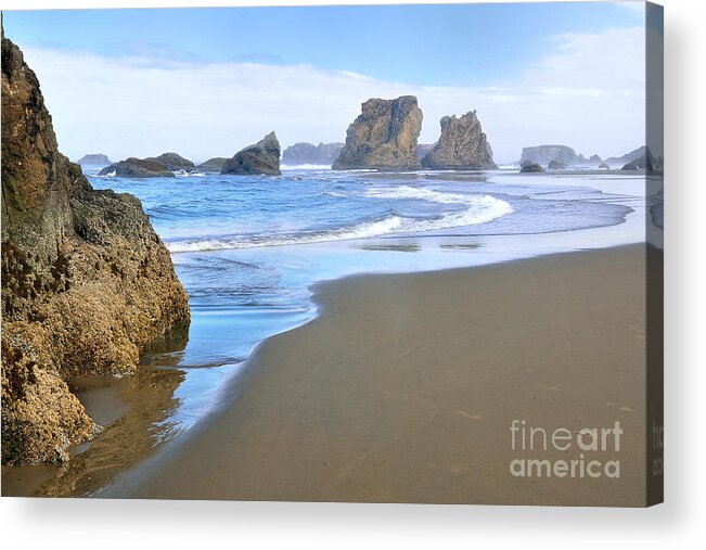 Oregon Coast Acrylic Print featuring the photograph Bandon Rocks Two Oregon Coast Series by Daniel Ryan
