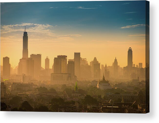 Tranquility Acrylic Print featuring the photograph Bangkok In The Moring by Thanapol Marattana