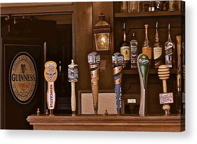 United Kingdom Acrylic Print featuring the photograph Bar Taps by Jerry Hart