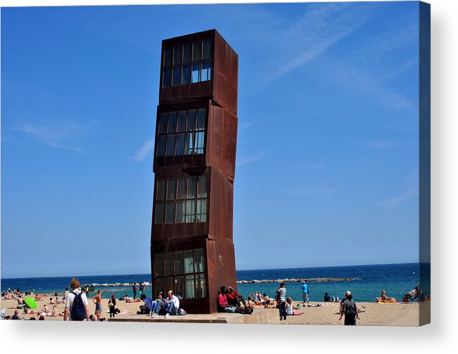Barcelona Acrylic Print featuring the photograph Barceloneta Beach Barcelona by Diane Lent