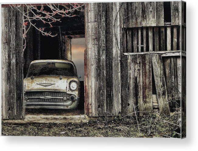 Cars Acrylic Print featuring the photograph Baseball Hotdogs Applepie and Chevrolets by William Griffin