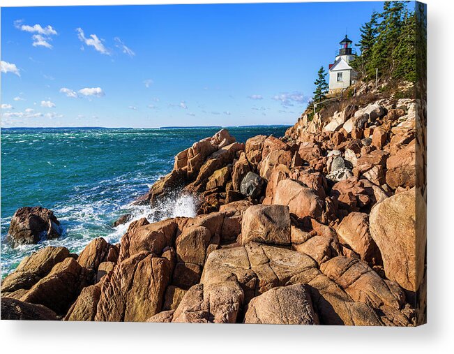 Water's Edge Acrylic Print featuring the photograph Bass Harbor Head Lighthouse, Acadia by Dszc