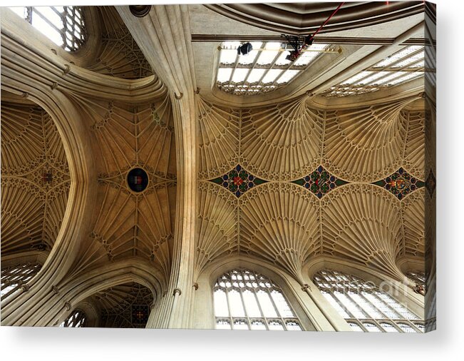 Bath Acrylic Print featuring the photograph Bath Abbey ceiling by Paul Cowan