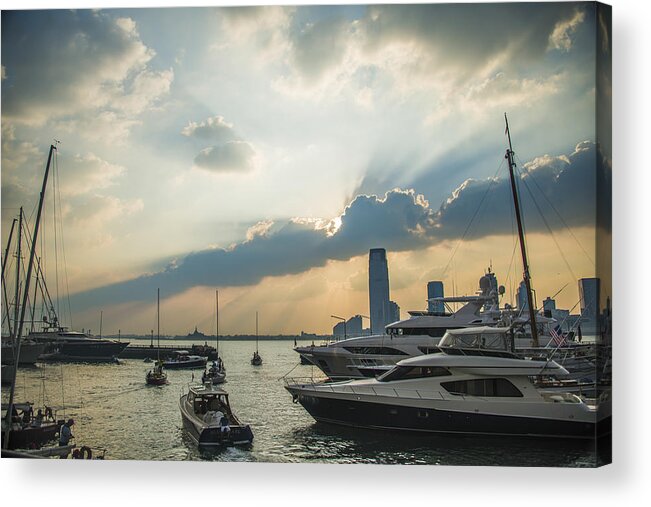 Battery Park City Acrylic Print featuring the photograph Battery Park City Sunset by Theodore Jones