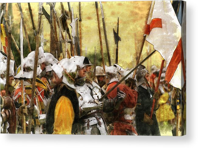 Battle Acrylic Print featuring the digital art Battle of Tewkesbury by Ron Harpham