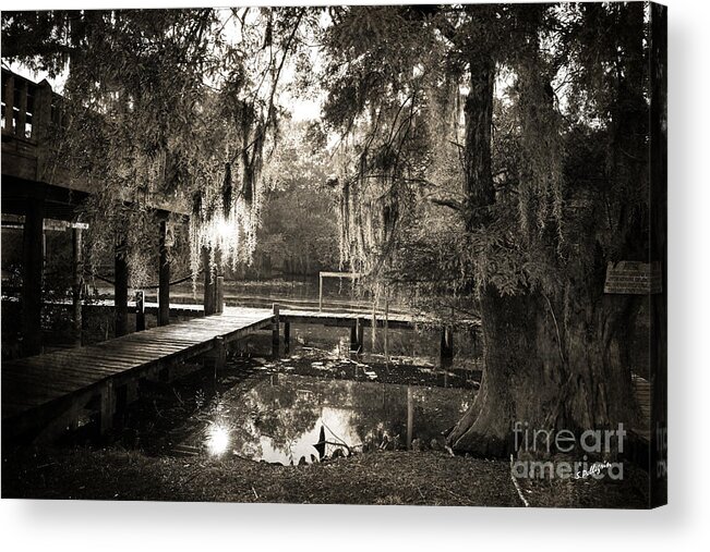 Louisiana Acrylic Print featuring the photograph Louisiana Bayou Evening - toned by Scott Pellegrin