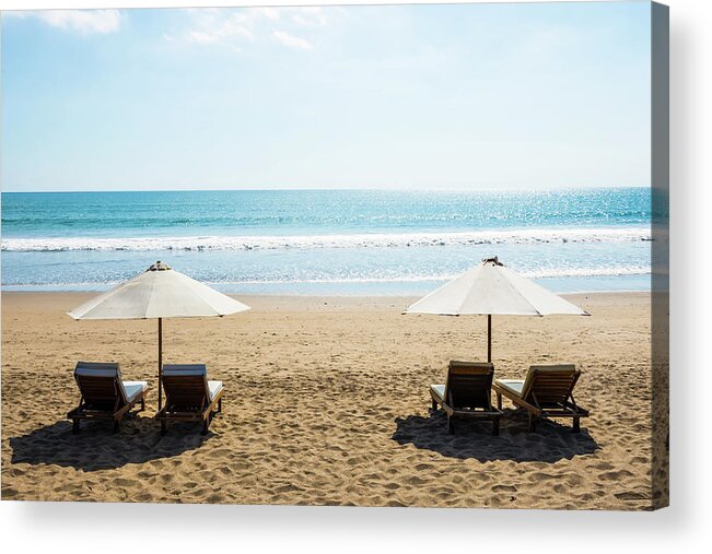 Scenics Acrylic Print featuring the photograph Beach Chairs, Seminyak Beach, Bali by John Harper