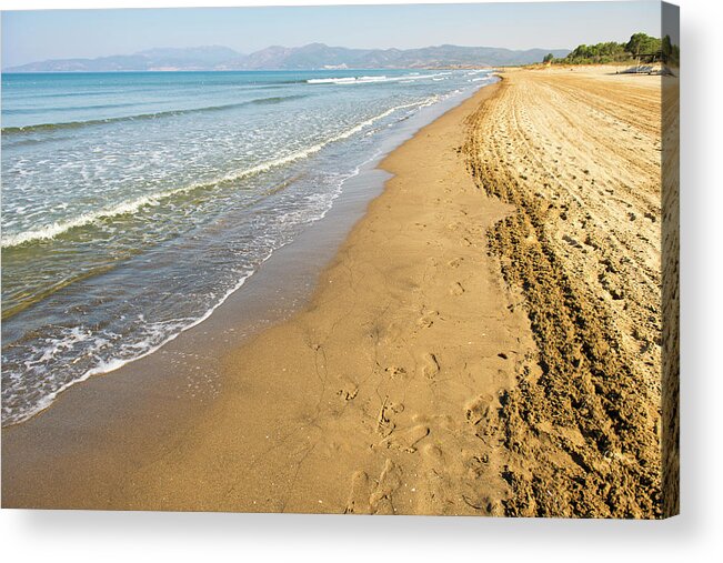 Water's Edge Acrylic Print featuring the photograph Beach Landscape by Gm Stock Films