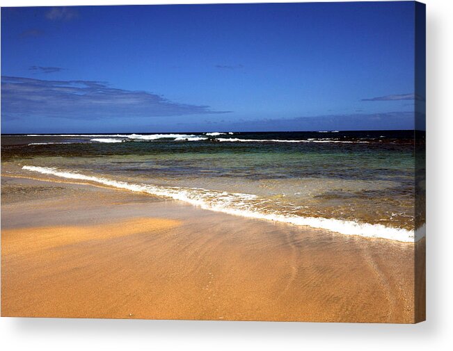 Landscape Acrylic Print featuring the photograph Beach of Gold by Richard Gehlbach