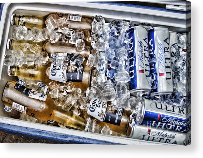 Beer Acrylic Print featuring the photograph Beer on Ice by Jayne Carney