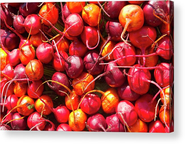 Heap Acrylic Print featuring the photograph Beets At A Farmers Market, Boulder by James Gritz