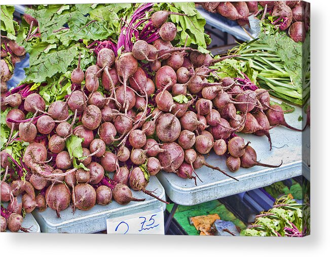 Beets Acrylic Print featuring the photograph Beets at the Farmers Market by Cathy Anderson