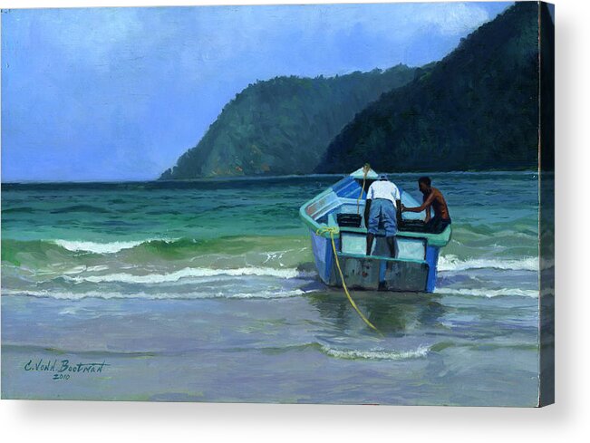 Sea Acrylic Print featuring the painting Before the Catch by Colin Bootman