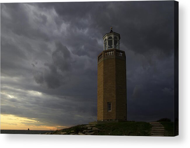 Avery Point Lighthouse Acrylic Print featuring the photograph Before the storm. by David Freuthal