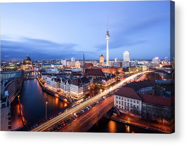Tranquility Acrylic Print featuring the photograph Berlin Alexanderplatz by Thanks For Visiting My Work - Tafelzwerk.