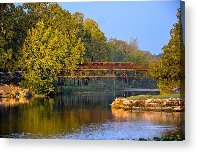 Pond Acrylic Print featuring the photograph Berry Creek bridge by John Johnson