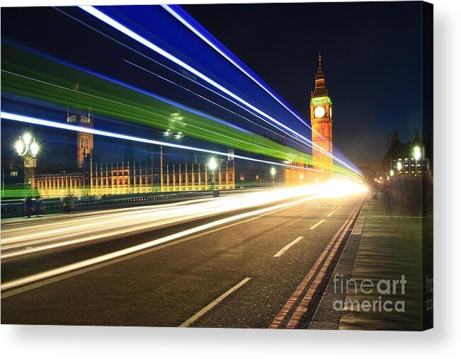 London Acrylic Print featuring the photograph Big Ben and a Bus by Jeremy Hayden