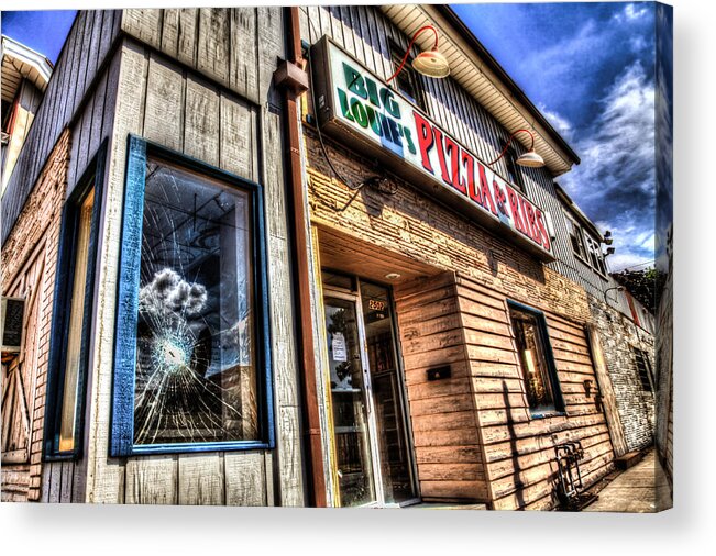 Pizza Acrylic Print featuring the photograph Big Louie's by Ray Congrove