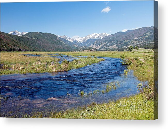 Big Thompson River Acrylic Print featuring the photograph Big Thompson River in Moraine Park in Rocky Mountain National Park by Fred Stearns