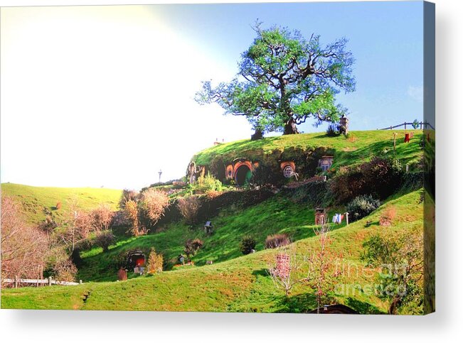Hobbit Acrylic Print featuring the photograph Bilbo's Tree in the sunlight by HELGE Art Gallery