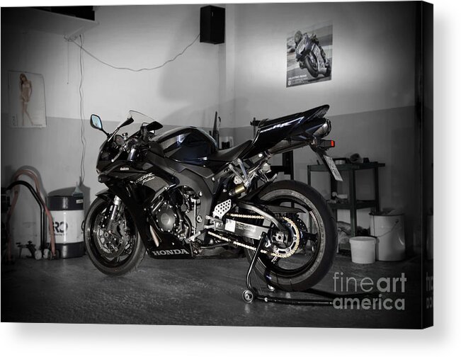 Motorbike Acrylic Print featuring the photograph Black 2007 Honda CBR1000RR by RicardMN Photography