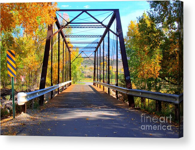 Colorado Acrylic Print featuring the photograph Black Bridge by Bob Hislop