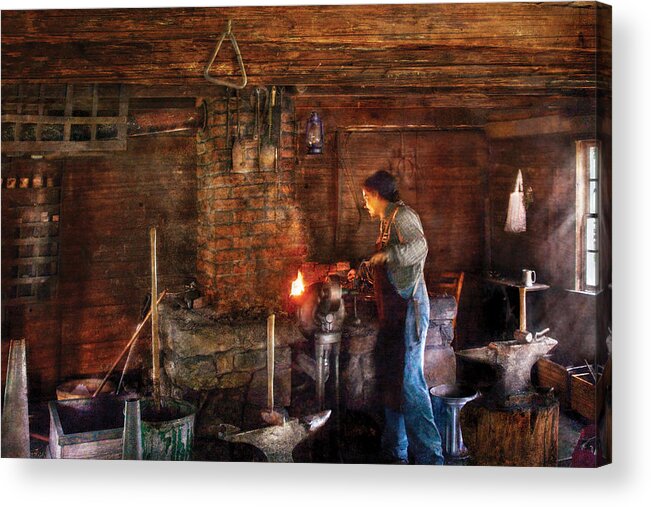 Savad Acrylic Print featuring the photograph Blacksmith - Cooking with the Smith's by Mike Savad
