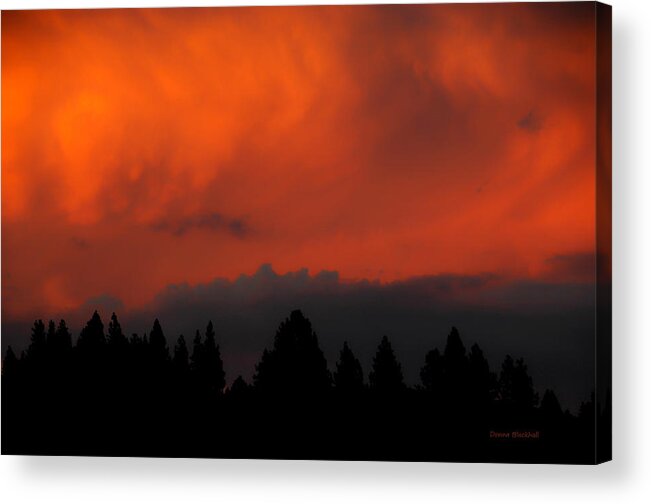 Fire Acrylic Print featuring the photograph Blazing Sky by Donna Blackhall