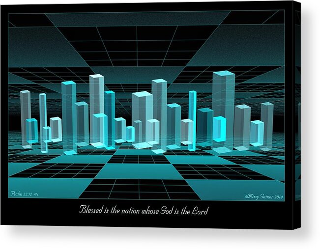 Fractal Acrylic Print featuring the digital art Blessed is the Nation by Missy Gainer