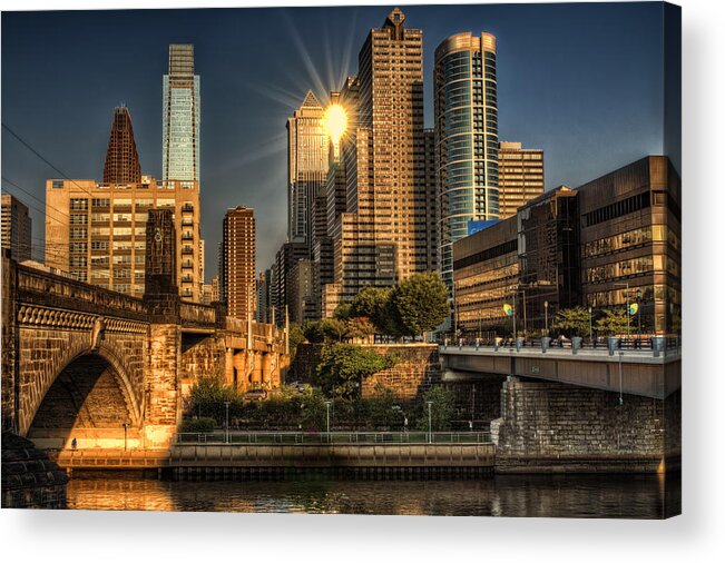 Philadelphia Acrylic Print featuring the photograph Blinded By The Light. by Rob Dietrich