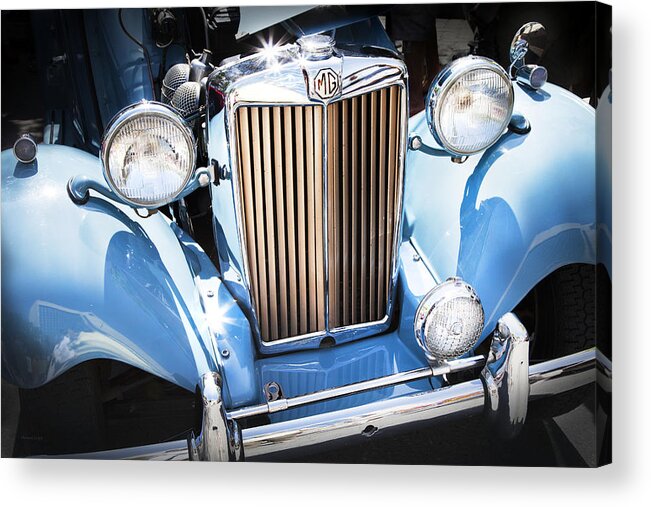 Vintage Car Acrylic Print featuring the photograph Blue 1953 Mg by Theresa Tahara