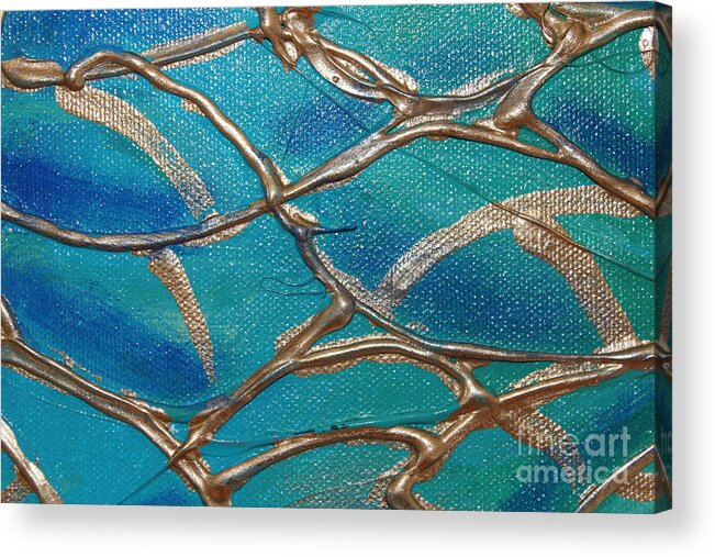 Blue Acrylic Print featuring the photograph Blue and Gold Abstract by Cynthia Snyder