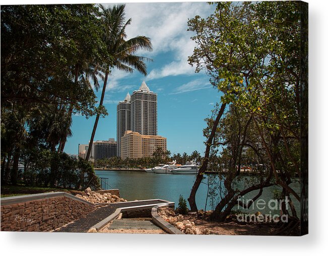 Miami Beach Acrylic Print featuring the photograph Blue Diamond Condos Miami Beach by Rene Triay FineArt Photos