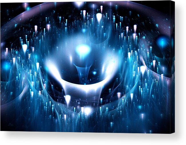 Computer Acrylic Print featuring the digital art Blue Fountain by Anastasiya Malakhova