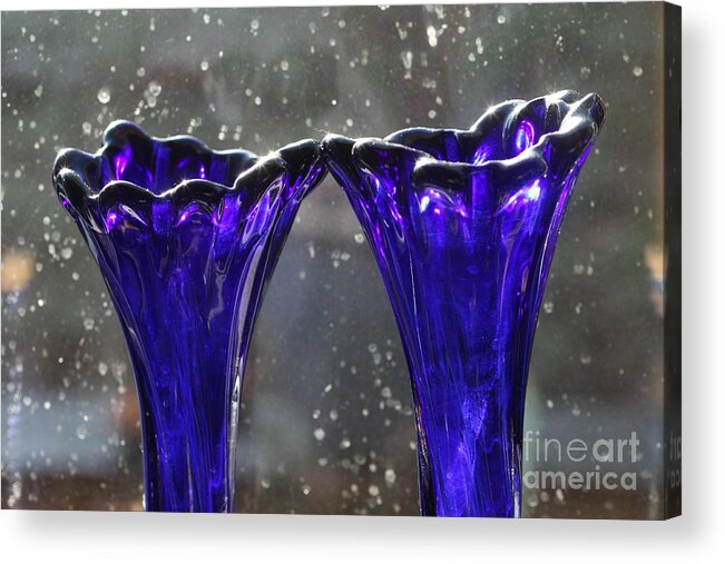 Blue Acrylic Print featuring the photograph Blue Glass in Sunlight by Jeremy Hayden