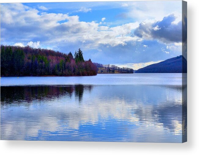 Water Acrylic Print featuring the photograph Blue Lake by Dave Woodbridge