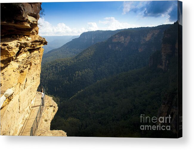 Australia Acrylic Print featuring the photograph Blue Mountains Walkway by THP Creative