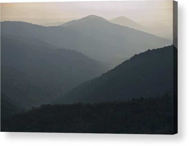 Virginia Acrylic Print featuring the photograph Blue Ridge Morning by Jon Exley