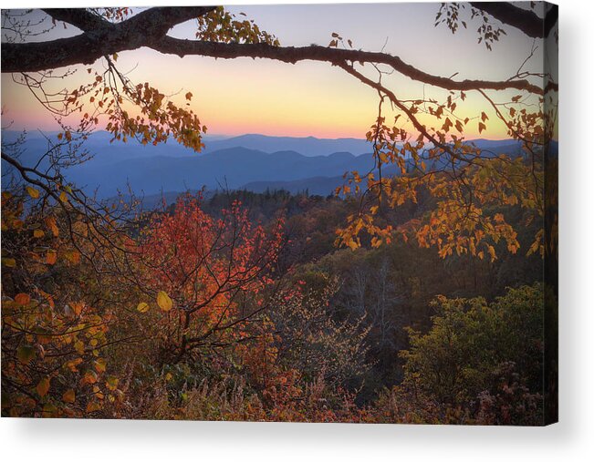 Blue Ridge Sunset Acrylic Print featuring the photograph Blue Ridge Sunset by Jaki Miller