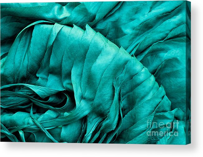 Cambodian Acrylic Print featuring the photograph Blue Silk 05 by Rick Piper Photography