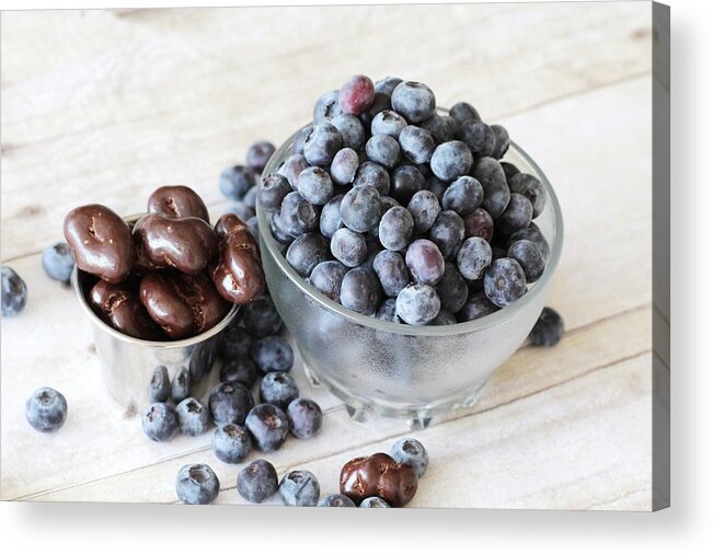 Temptation Acrylic Print featuring the photograph Blueberries by Nanette J.stevenson-ebbystouch.com