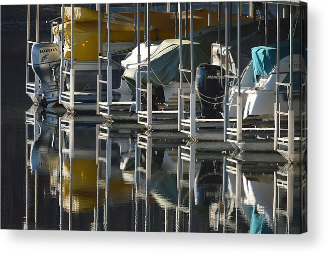 Marine Acrylic Print featuring the photograph Boats Docked For The Winter by Lena Wilhite