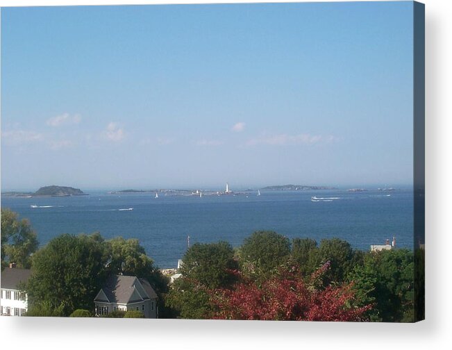 Boston Acrylic Print featuring the photograph Boston Harbor from Hull by Barbara McDevitt